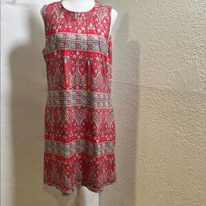 Chic Red and White Paisley Mini Dress